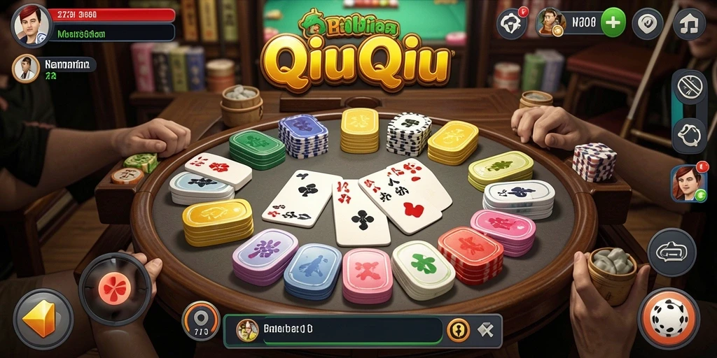 Tampilan gameplay QiuQiu yang seru dan interaktif.