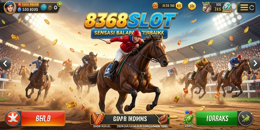 Screenshot gameplay 8368SLOT yang menampilkan aksi balapan seru dan mendebarkan.