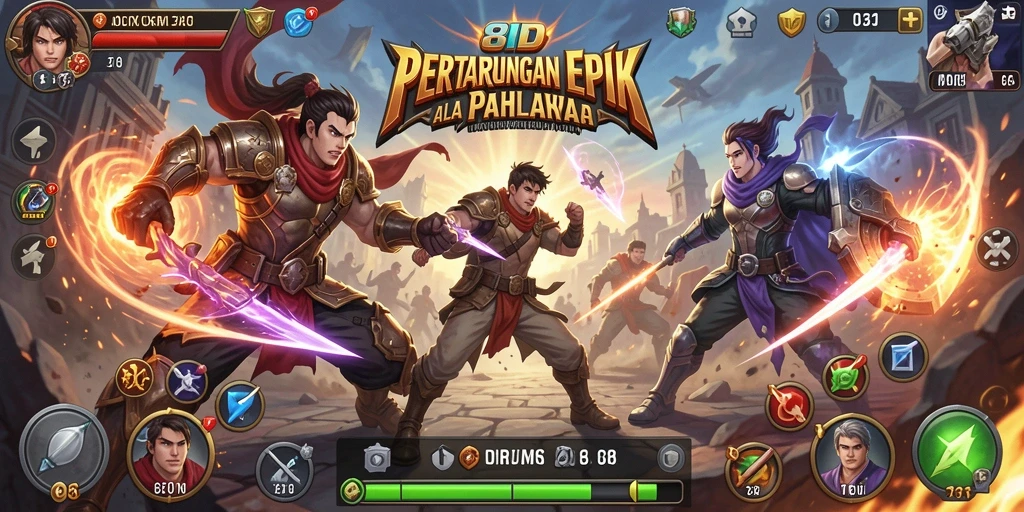 Tangkapan layar pertarungan seru di game 8ID dengan karakter unik.
