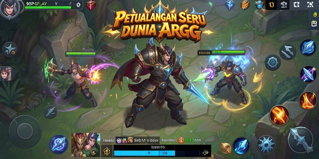 Tangkapan layar menggambarkan pergulatan epik dalam game ARPG.