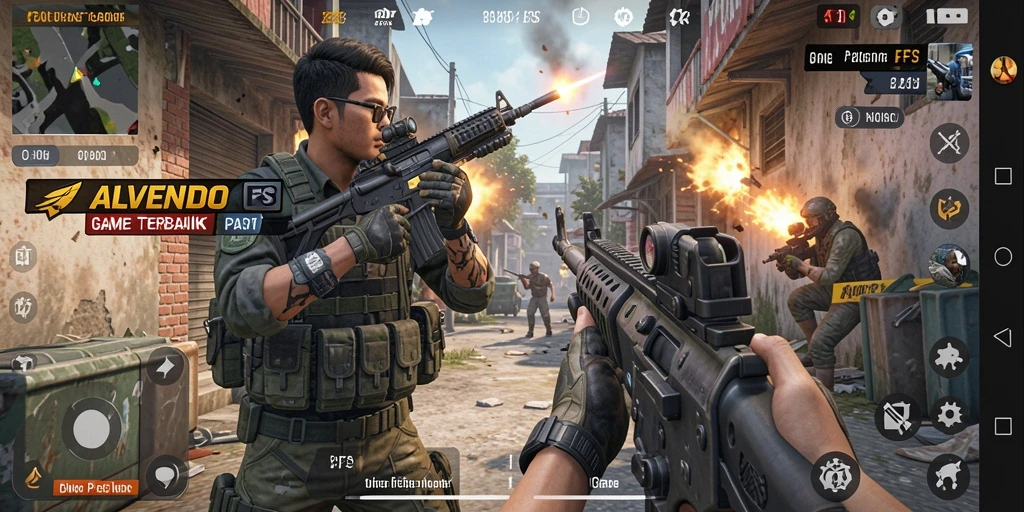 Tampilan aksi mendebarkan dari gameplay ALVENDO yang intens.