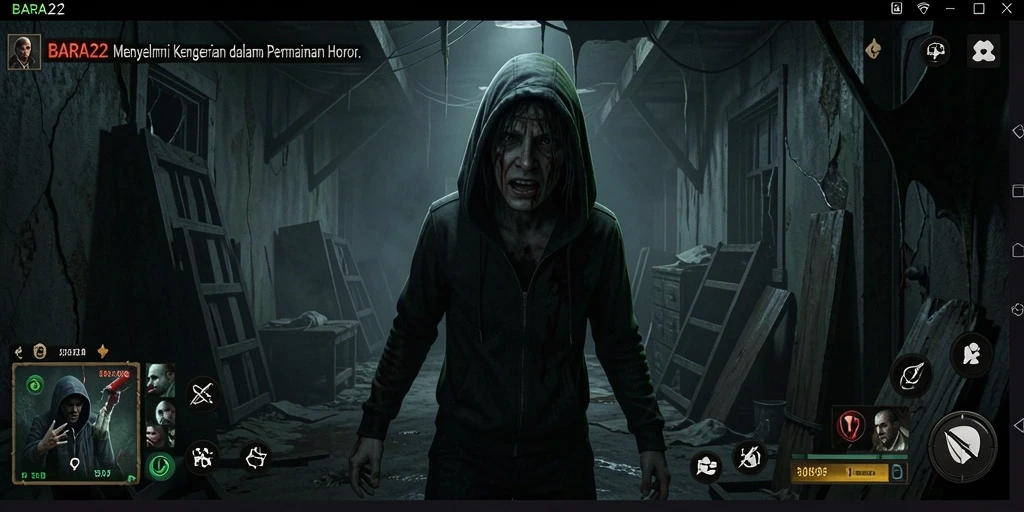 Tampilan gameplay BARA22 yang menyeramkan dan menegangkan.