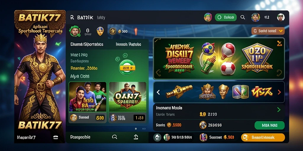 Tampilan gameplay taruhan olahraga di BATIK77 yang menarik.