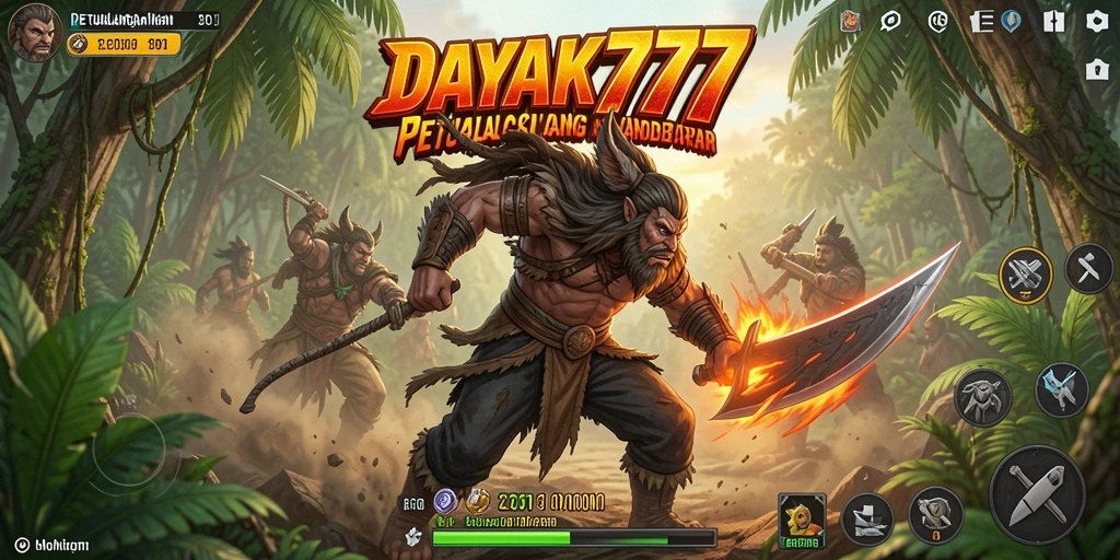 Gameplay seru DAYAK777 dengan pertempuran mendebarkan.