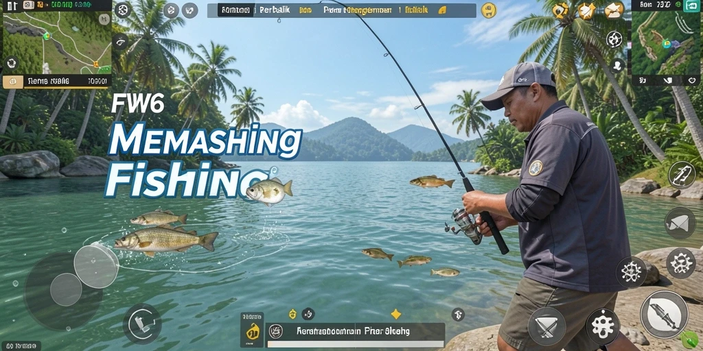 Screenshot gameplay FW66 menampilkan suasana memancing yang seru dan mengasyikkan.