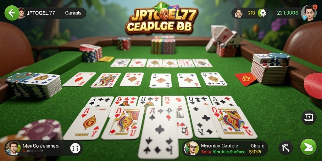 Screenshot utama JPTOGEL77 menampilkan pemain serius bermain Gaple.