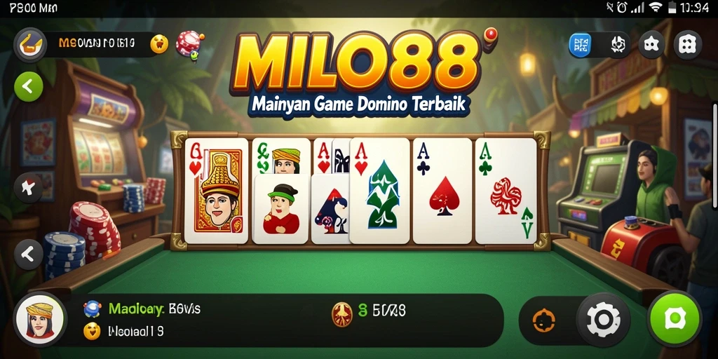 Tampilan menarik dari gameplay Domino di MILO88.