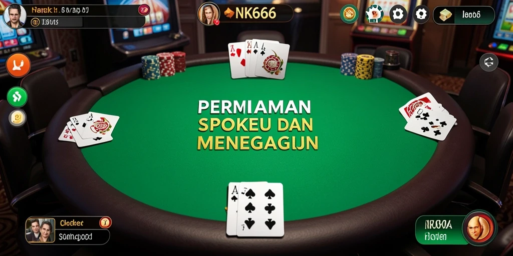 Screenshot gameplay NK666 yang menampilkan momen seru di meja poker.