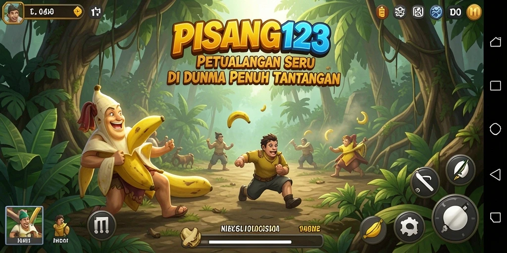 Tampilan gameplay PISANG123 menampilkan karakter utama menjelajahi dunia petualangan.