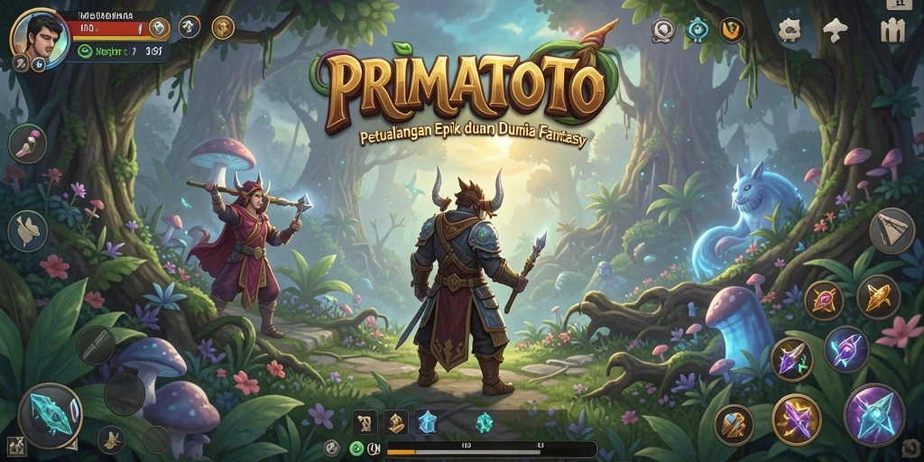 Tampilan gameplay PRIMATOTO yang menampilkan petualangan menarik di dunia fantasi.