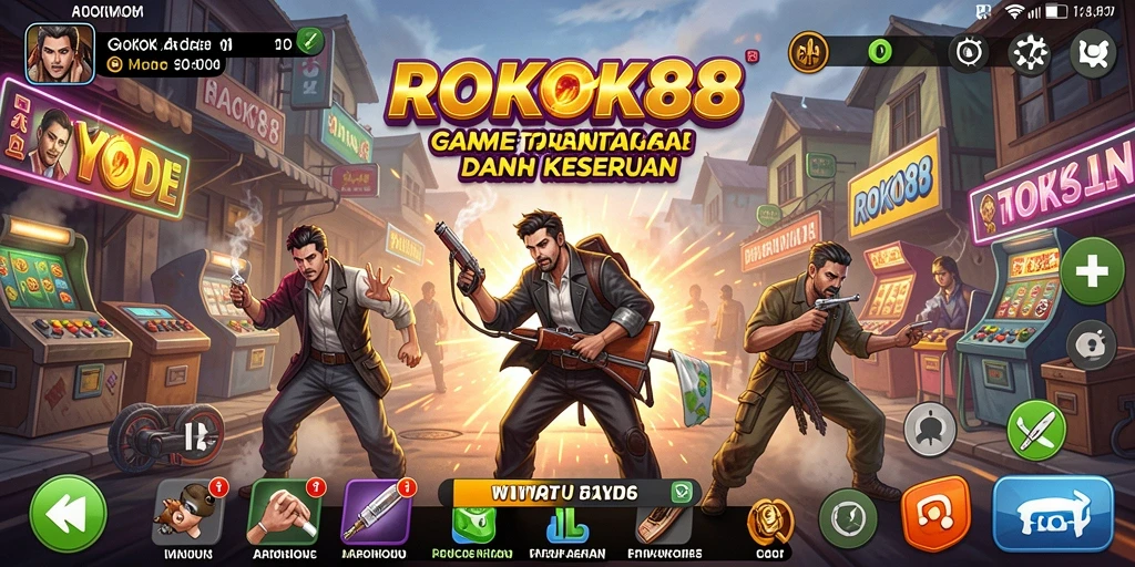 Tampilan gameplay ROKOK88 yang menarik dan penuh aksi.