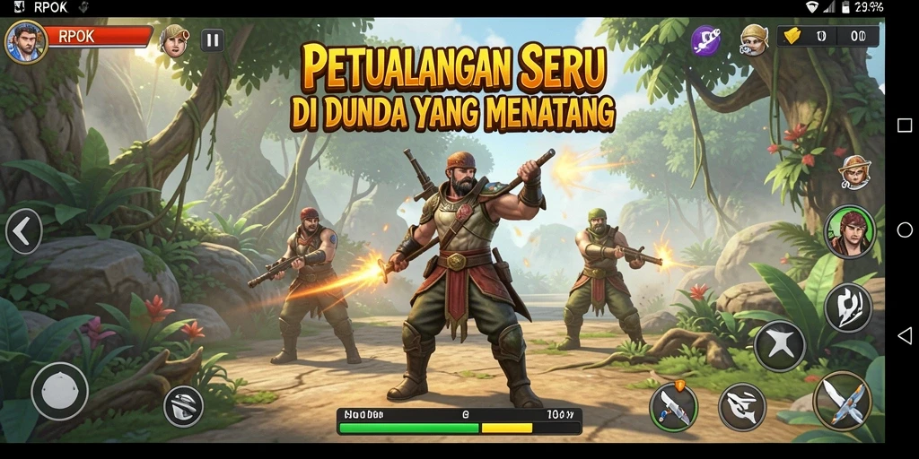 Tangkapan layar RPOK menunjukkan petualangan menegangkan dan indahnya dunia game.