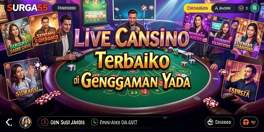Screenshot gameplay SURGA55 menampilkan dealer langsung yang beraksi.