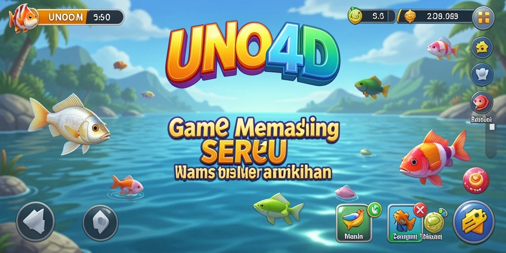 Screenshot gameplay <strong>UNO4D</strong> menampilkan suasana memancing yang menenangkan.