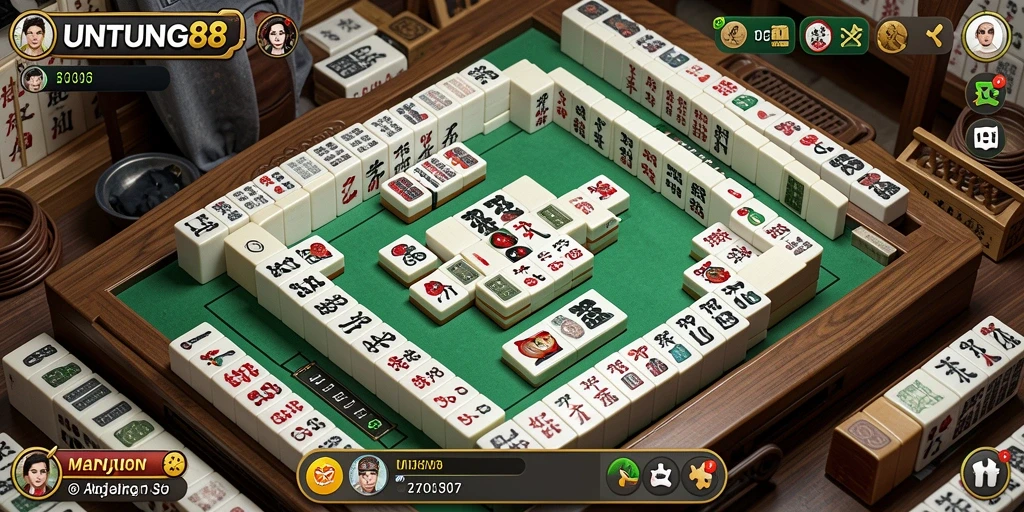 Tampilan menarik dari gameplay Mahjong di UNTUNG88.