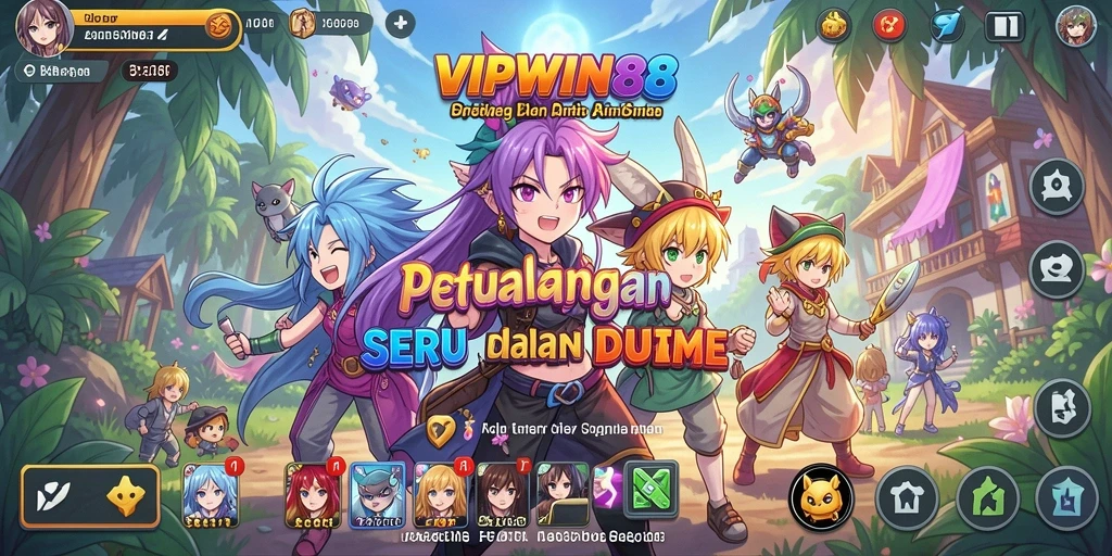 Tampilan gameplay menarik dari VIPWIN88 yang penuh aksi dan karakter anime.
