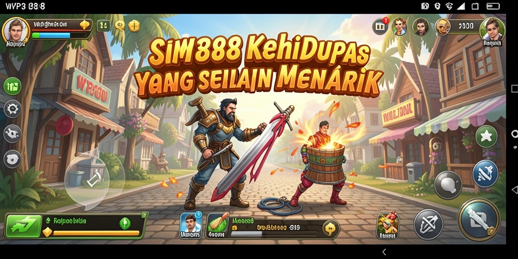 Tampilan gameplay seru dari WP888 yang menggambarkan kehidupan virtual.